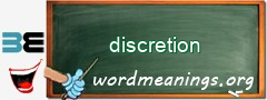 WordMeaning blackboard for discretion